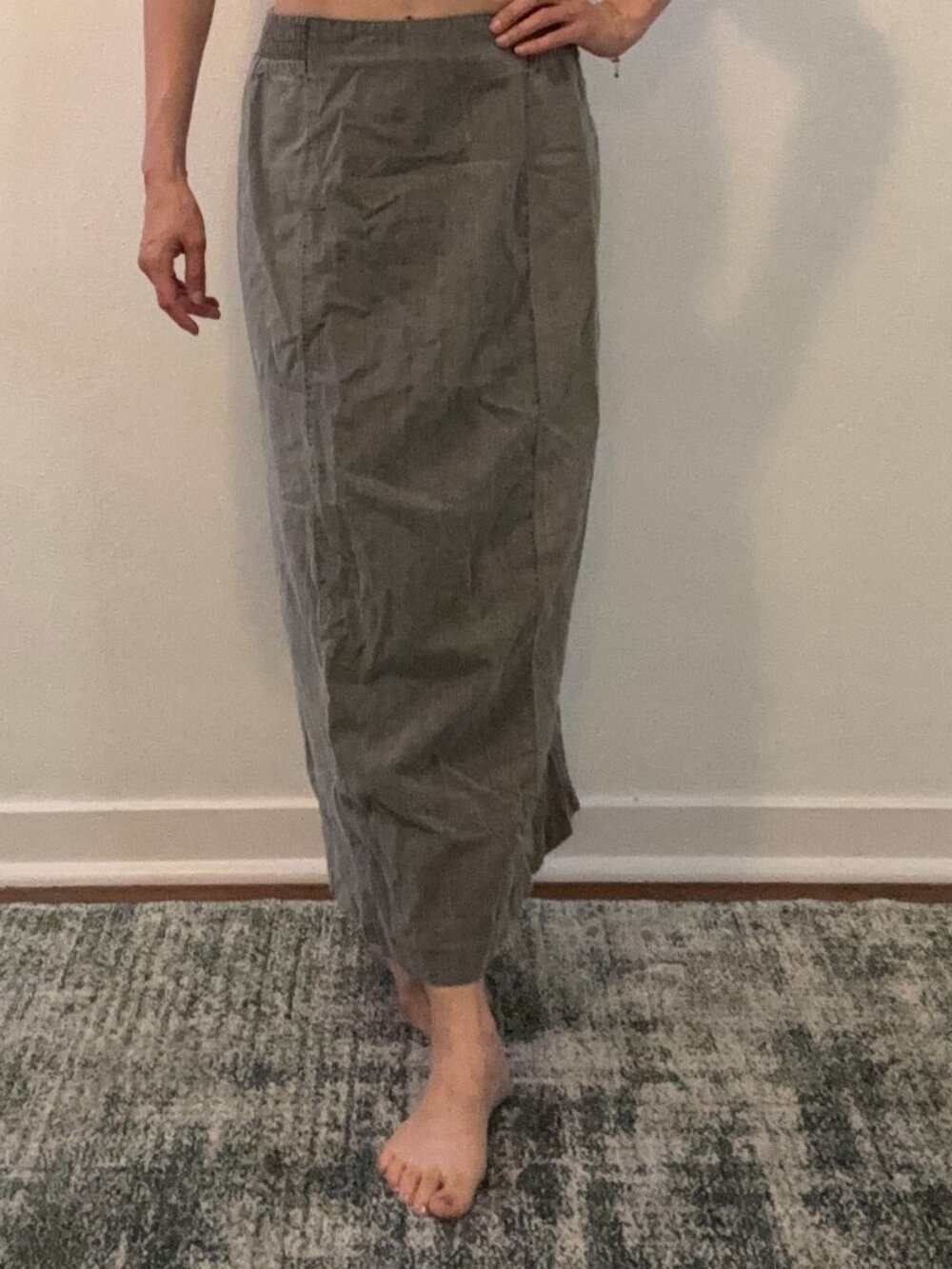 Gray maxi skirt, 100% cotton